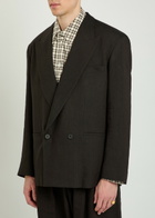 Studio Nicholson Double-breasted Woven Blazer Brown