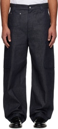 Givenchy Navy Herringbone Denim Cargo Pants