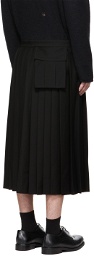 Undercover Black Pleated Midi Skirt