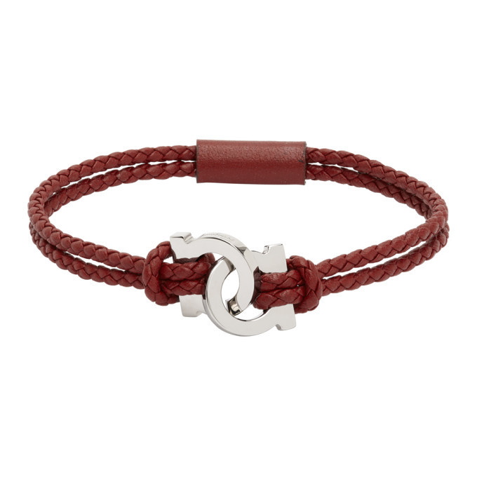 Photo: Salvatore Ferragamo Red Woven Gancio Bracelet