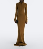 Mugler Wool-blend jersey polo dress