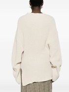 Jade Cropper White Asymmetric Organic Cotton Jumper