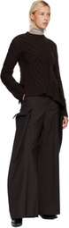sacai Brown Wool Knit Sweater