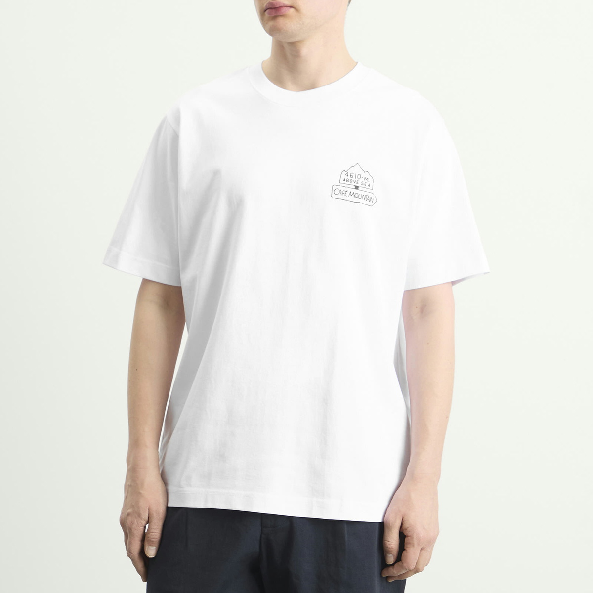 Café Mountain Men's Refuge T-Shirt in Natural/Aubergine