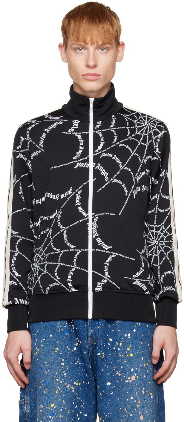 Palm Angels Black Spider Web Classic Track Jacket Palm Angels