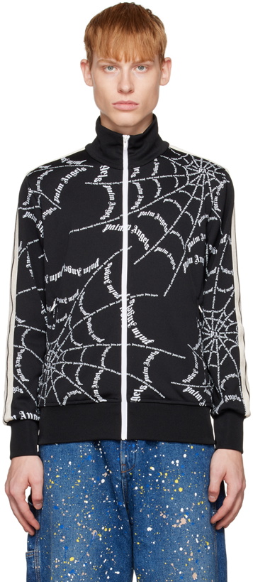 Photo: Palm Angels Black Spider Web Classic Track Jacket