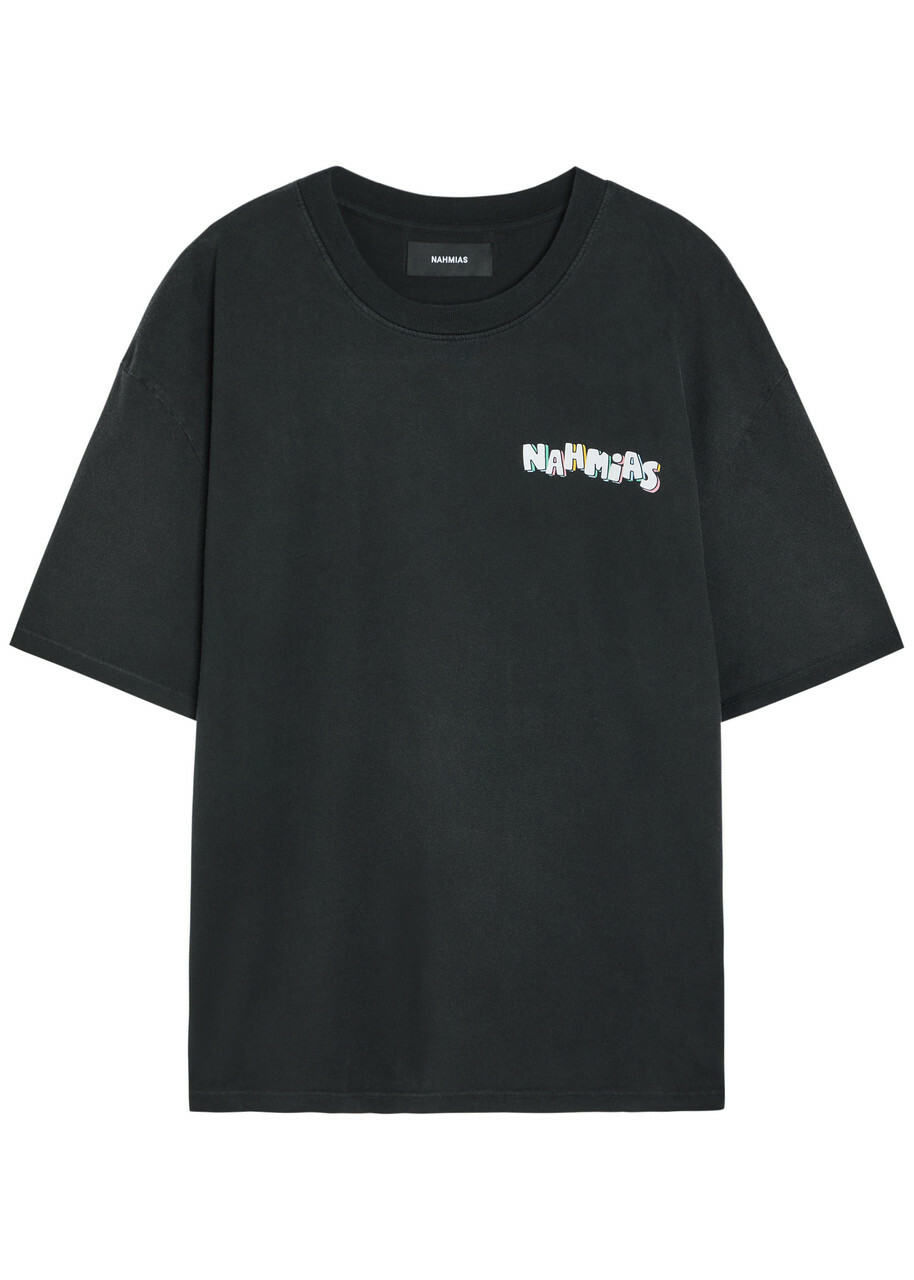 Nahmias Swirl Star Printed Cotton T-shirt Black