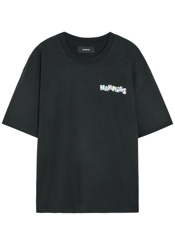 Photo: Nahmias Swirl Star Printed Cotton T-shirt Black