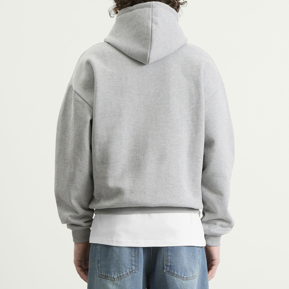 ANNIE HOOD Men's College Arch Hoodie in Marl Grey