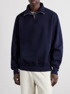 Les Tien - Yacht Garment-Dyed Cotton-Jersey Half-Zip Sweatshirt - Blue