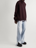 VETEMENTS - Oversized Distressed Merino Wool Rollneck Sweater - Brown