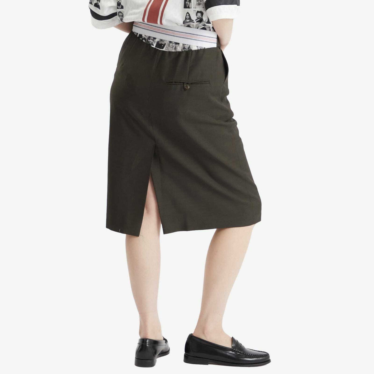 Martine Rose Women's Midi Skirt in Green