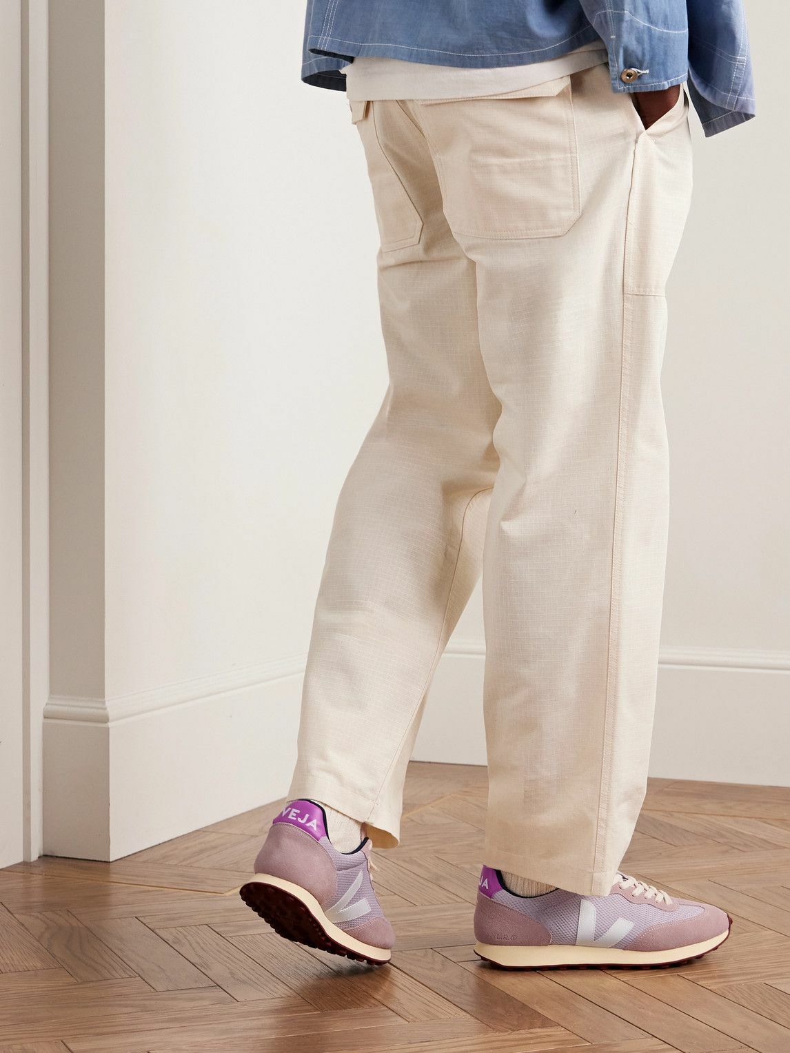 Veja - Rio Branco Leather-Trimmed Alveomesh and Suede Sneakers - Purple