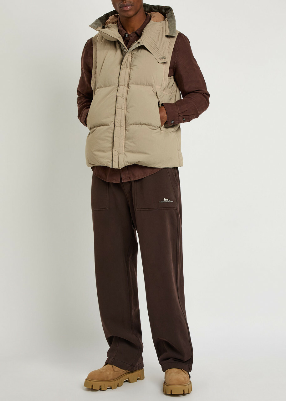 Ten C Boreal Hooded Shell Gilet Light Grey