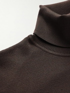 TOM FORD - Slim-Fit Silk Rollneck Sweater - Brown