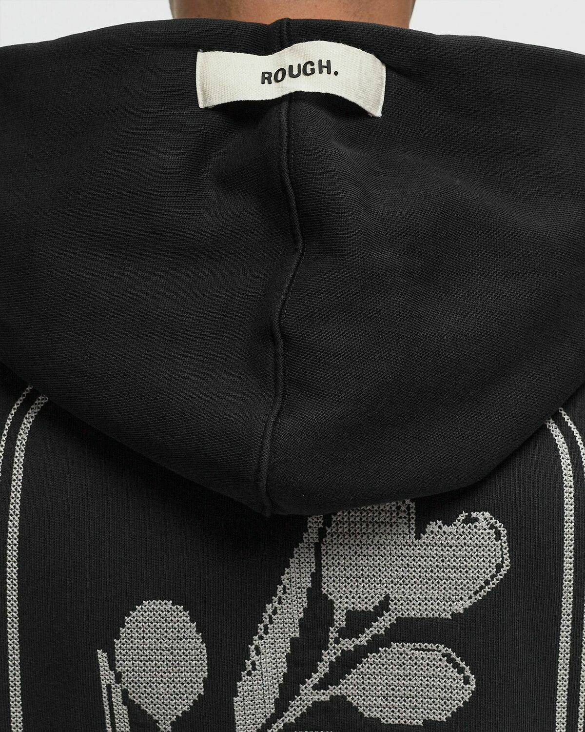 Rough. Olive Emblem Hoodie Black Hoodies