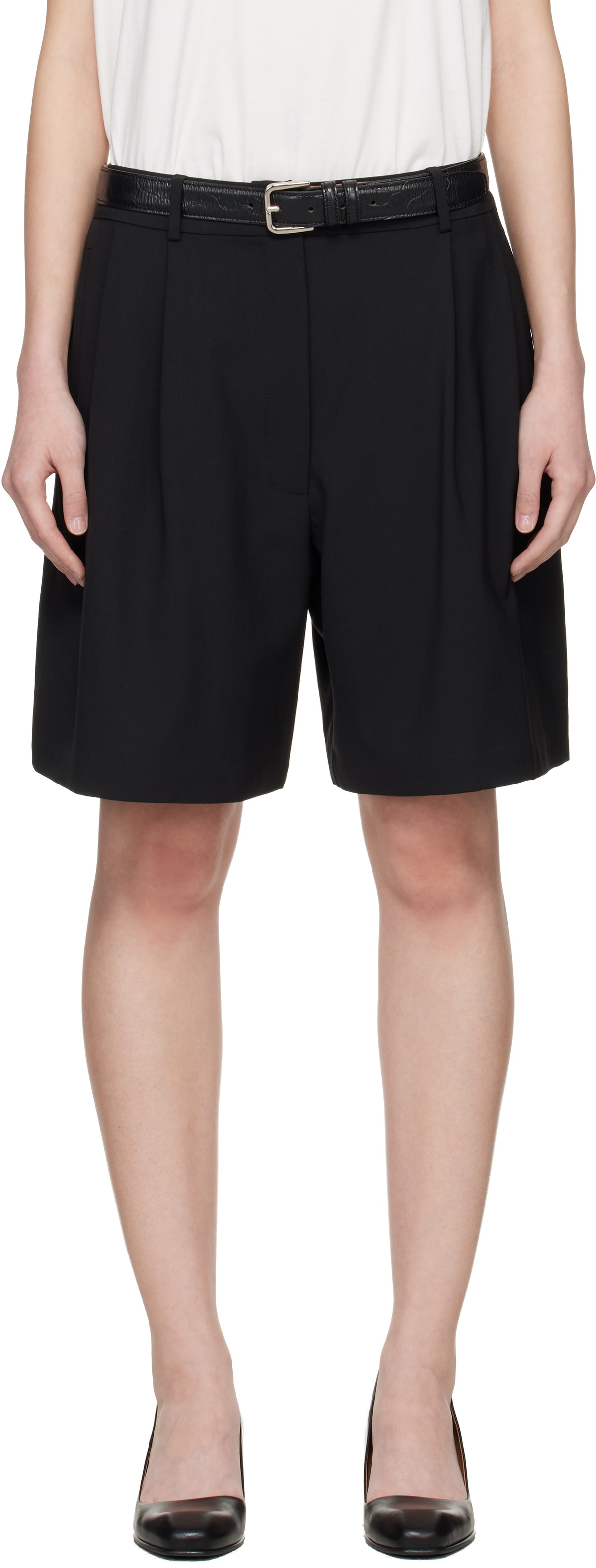 Cordera Black Tailored Bermuda Shorts