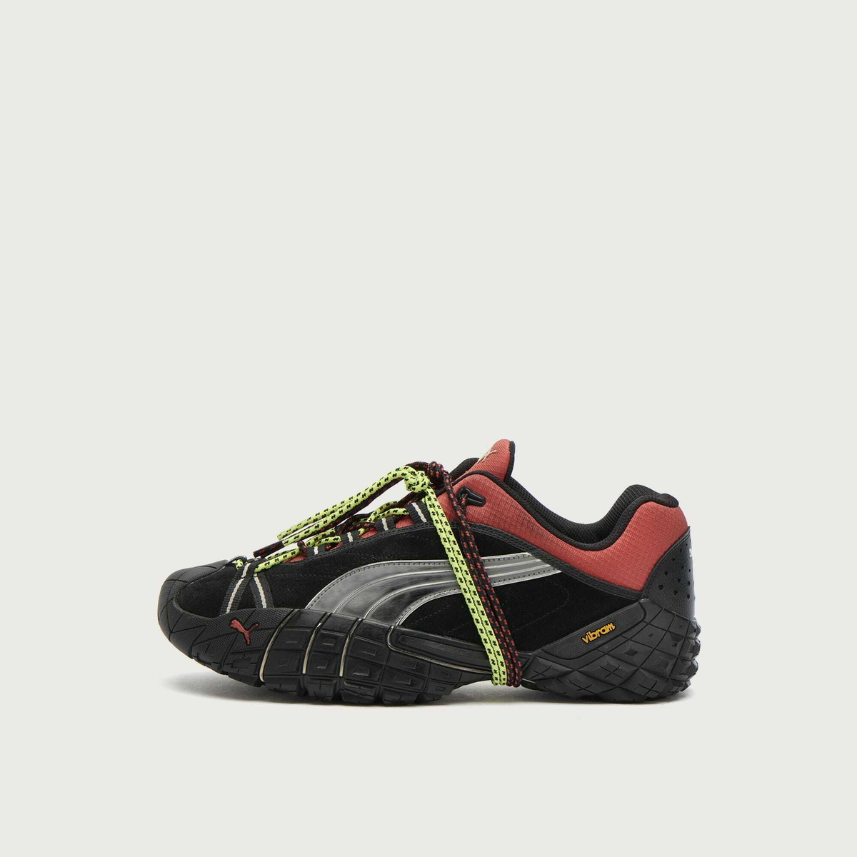 Puma Men's x A$AP Rocky Straycat Sneaker in Black/Formula Red