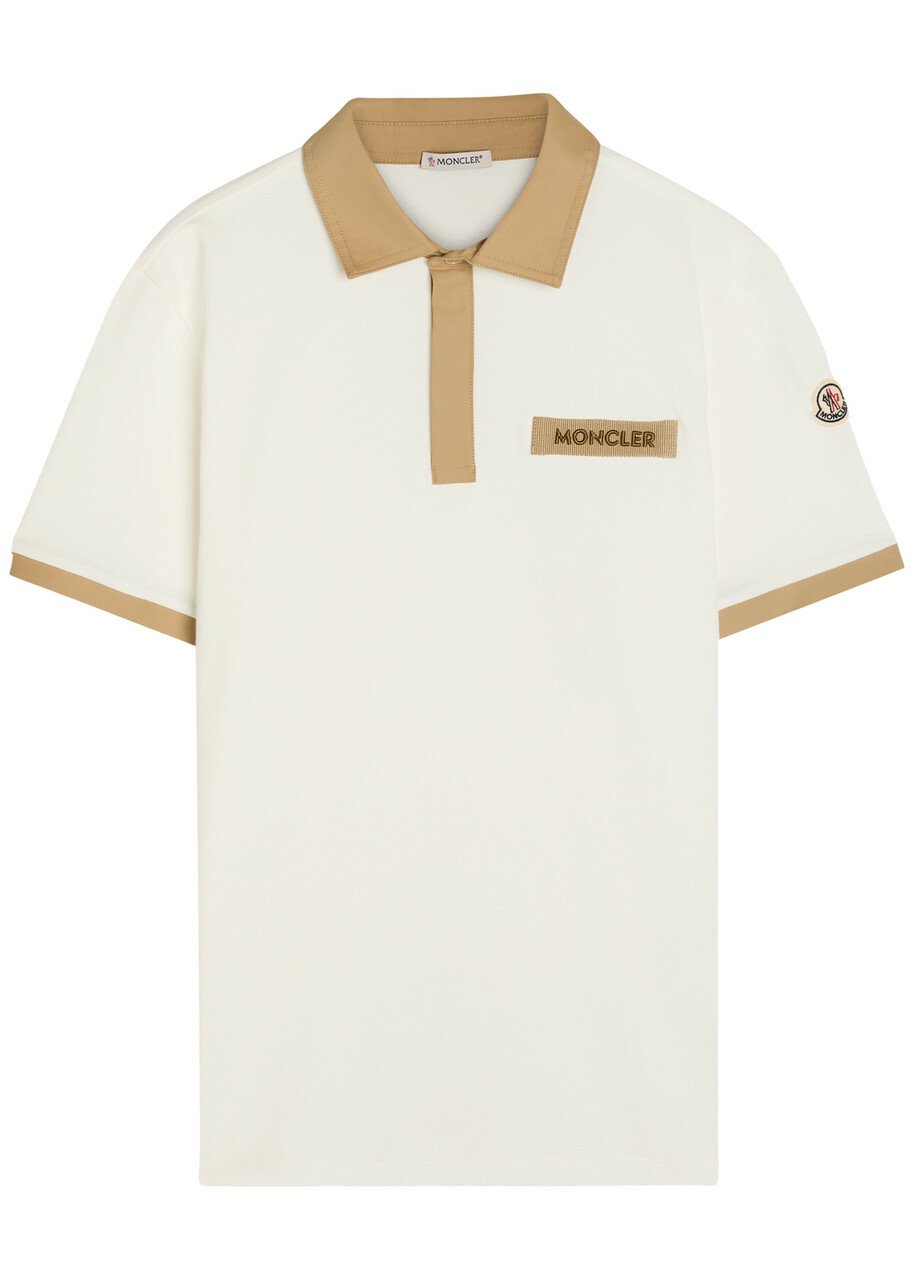 Moncler White Manica Corta Maglia Polo Moncler