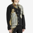 Alexander McQueen Men's Acid Treatment Denim Jacket in Black/Ivory