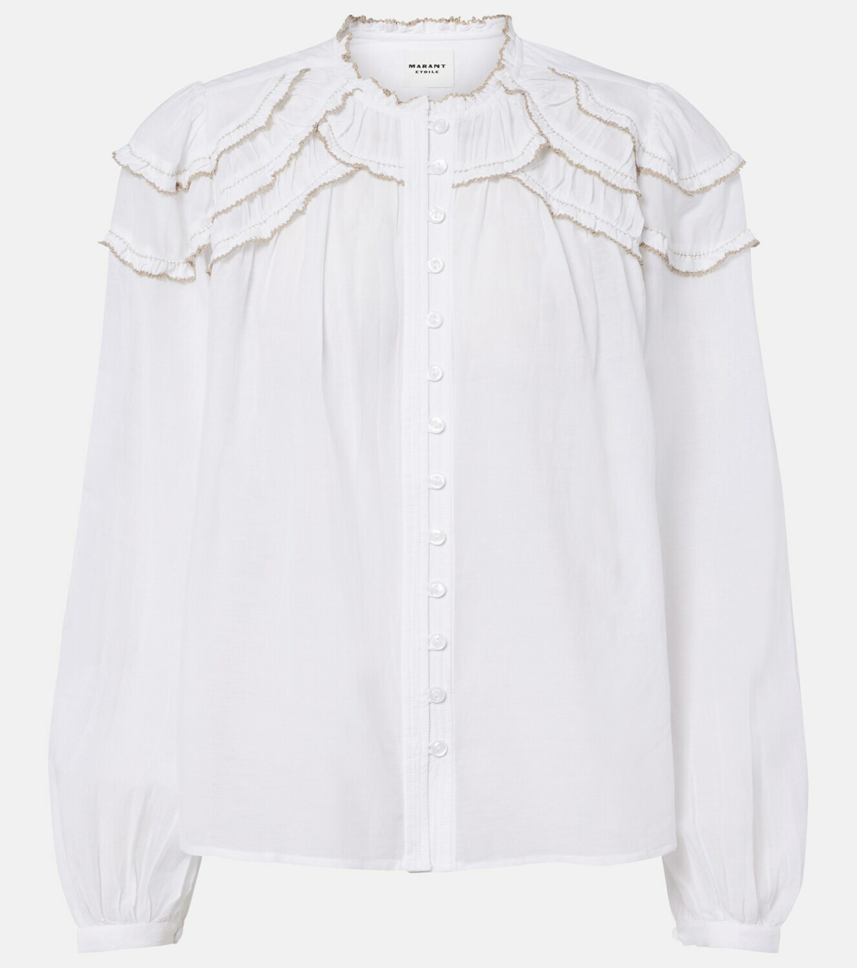 Marant Etoile Christa ruffled cotton-blend blouse