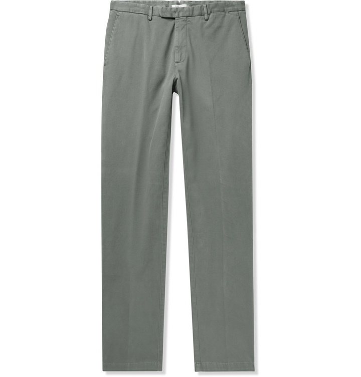 Photo: Boglioli - Slim-Fit Cotton-Blend Drill Trousers - Gray