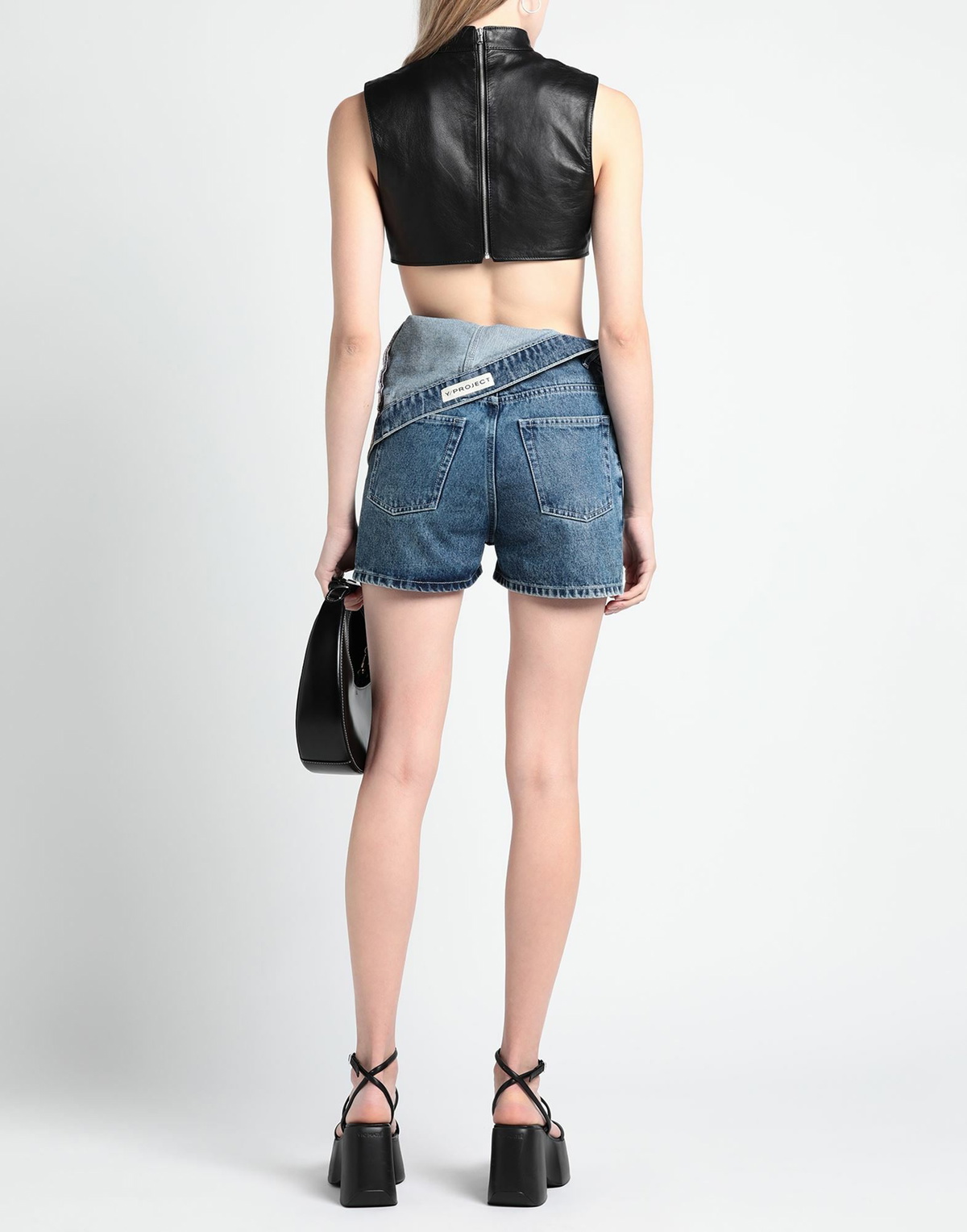 Y/project Womens Denim shorts in Blue