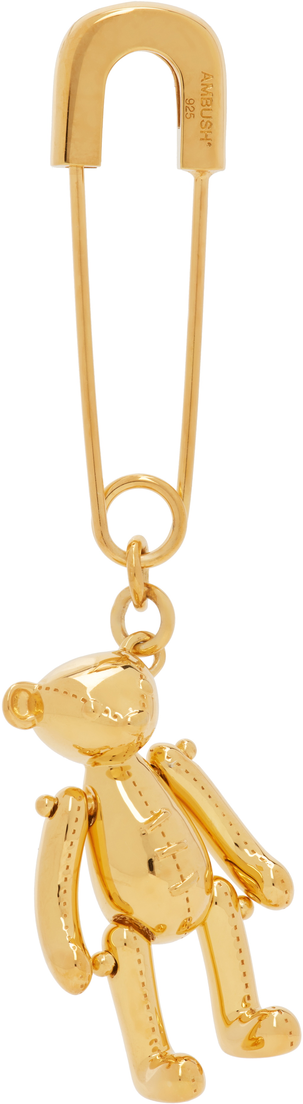 AMBUSH Gold Teddy Bear Charm Single Earring