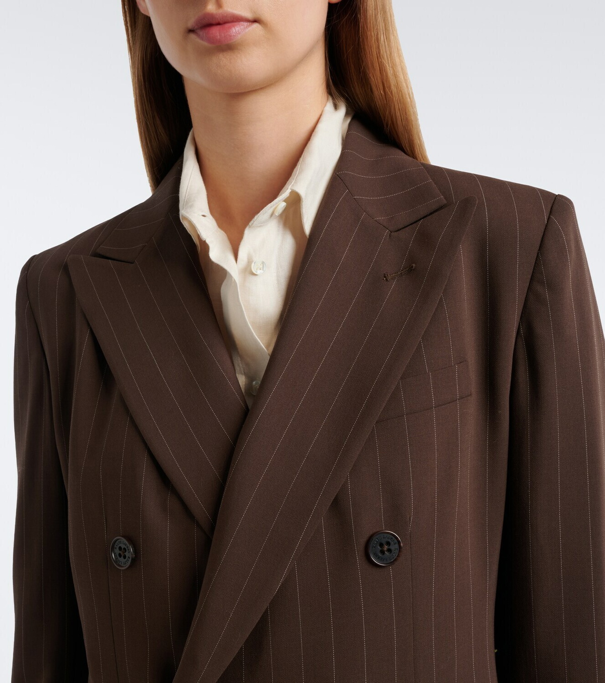 Ralph Lauren Collection Pinstripe double-breasted wool blazer