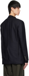Marina Yee Navy Asymmetrical Darts Blazer