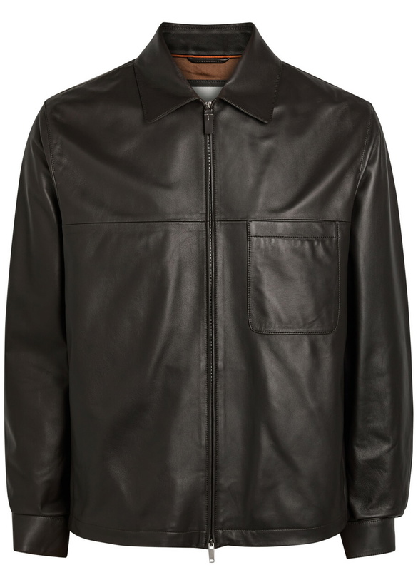 Photo: Tods Leather Overshirt Brown