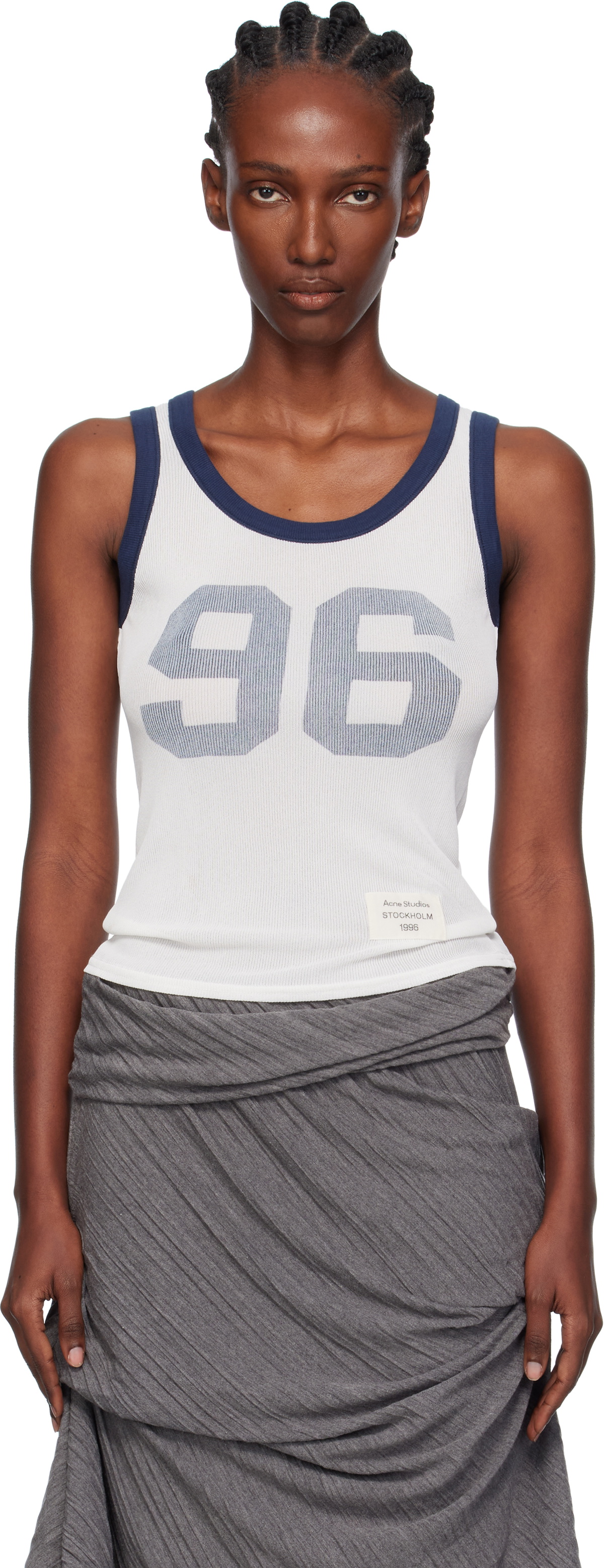 Acne Studios White Ribbed Tank Top