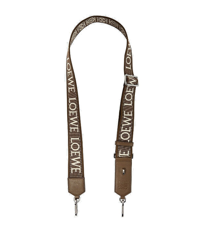 Photo: Loewe Leather-trimmed jacquard bag strap