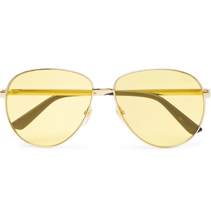 Photo: Gucci - Aviator-Style Gold-Tone Sunglasses - Men - Gold