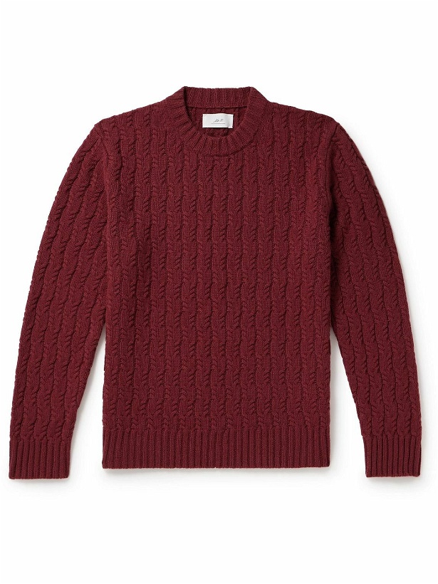Photo: Mr P. - Cable-Knit Wool Sweater - Burgundy