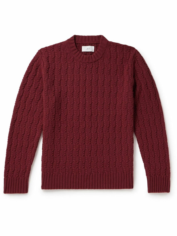 Photo: Mr P. - Cable-Knit Wool Sweater - Burgundy