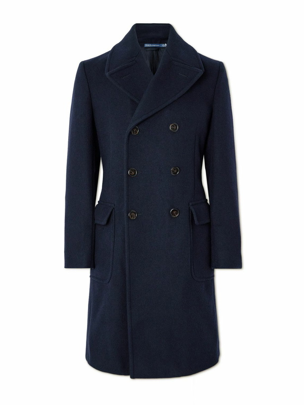 Photo: Polo Ralph Lauren - Slim-Fit Double-Breasted Wool-Blend Coat - Blue