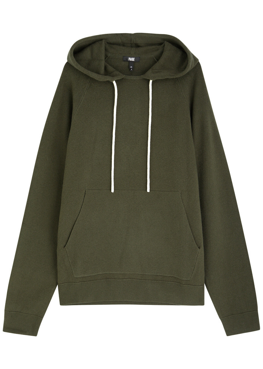 Paige Donaldson Hooded Knitted Sweatshirt Dark Green