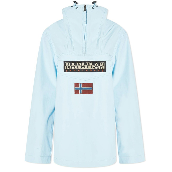 Photo: Napapijri Women's Rainforest Nylon Windbreaker Jacket in Blue Clear