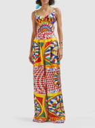 DOLCE & GABBANA - Carretto Print Silk Twill Wide Pants