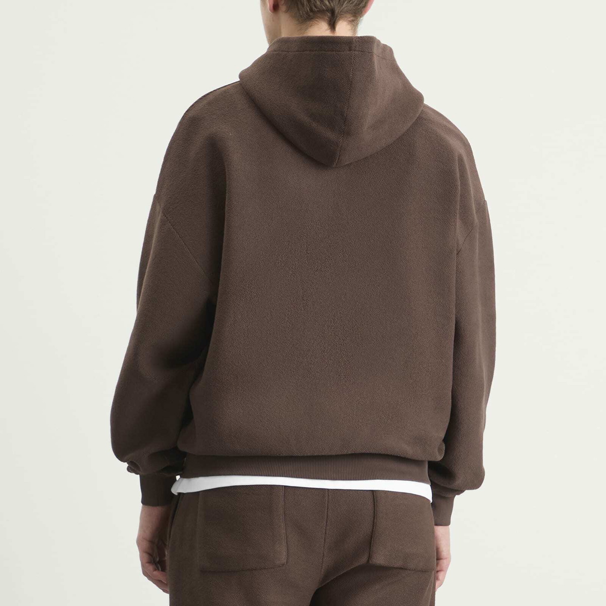 ANNIE HOOD Men's Inside Out College Zip Hoodie in Washed Brown