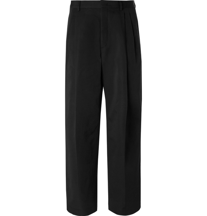 Photo: VALENTINO - Logo-Embroidered Tech Cotton-Blend Trousers - Black