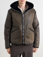 Our Legacy - Full Zip Hooded Shearling Jacket - Brown
