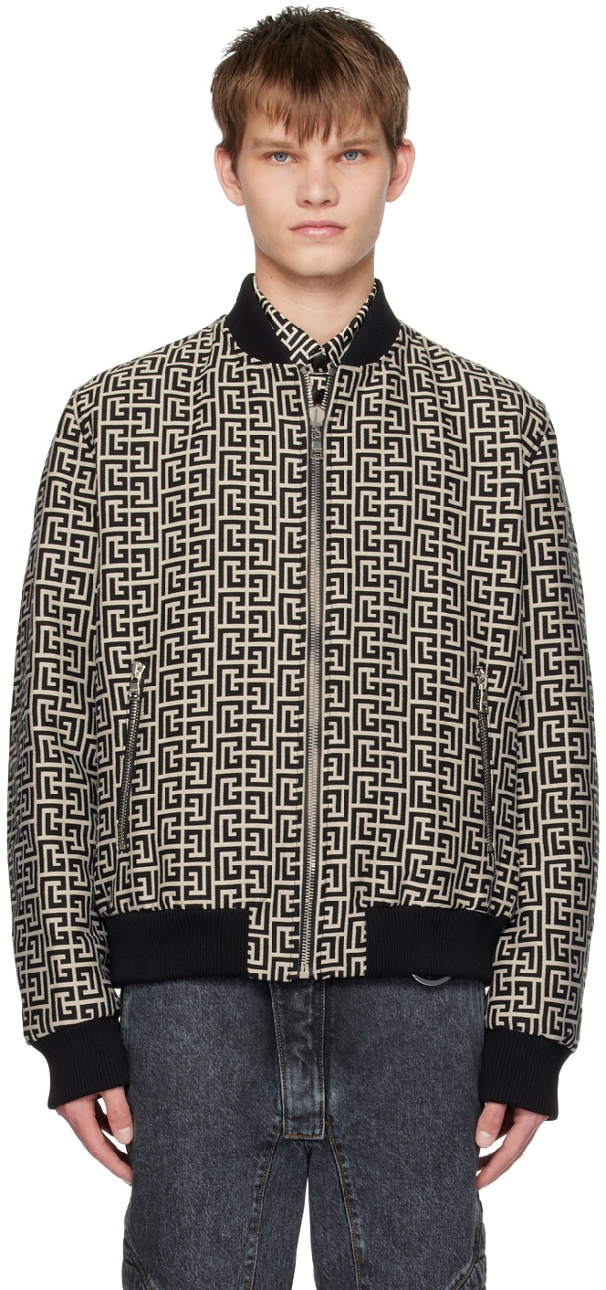 Valentino Garavani monogram-pattern satin jacket - Neutrals