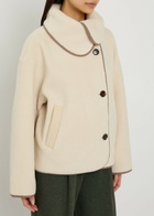 Varley Romane Contrasting-trim Sherpa Jacket Cream