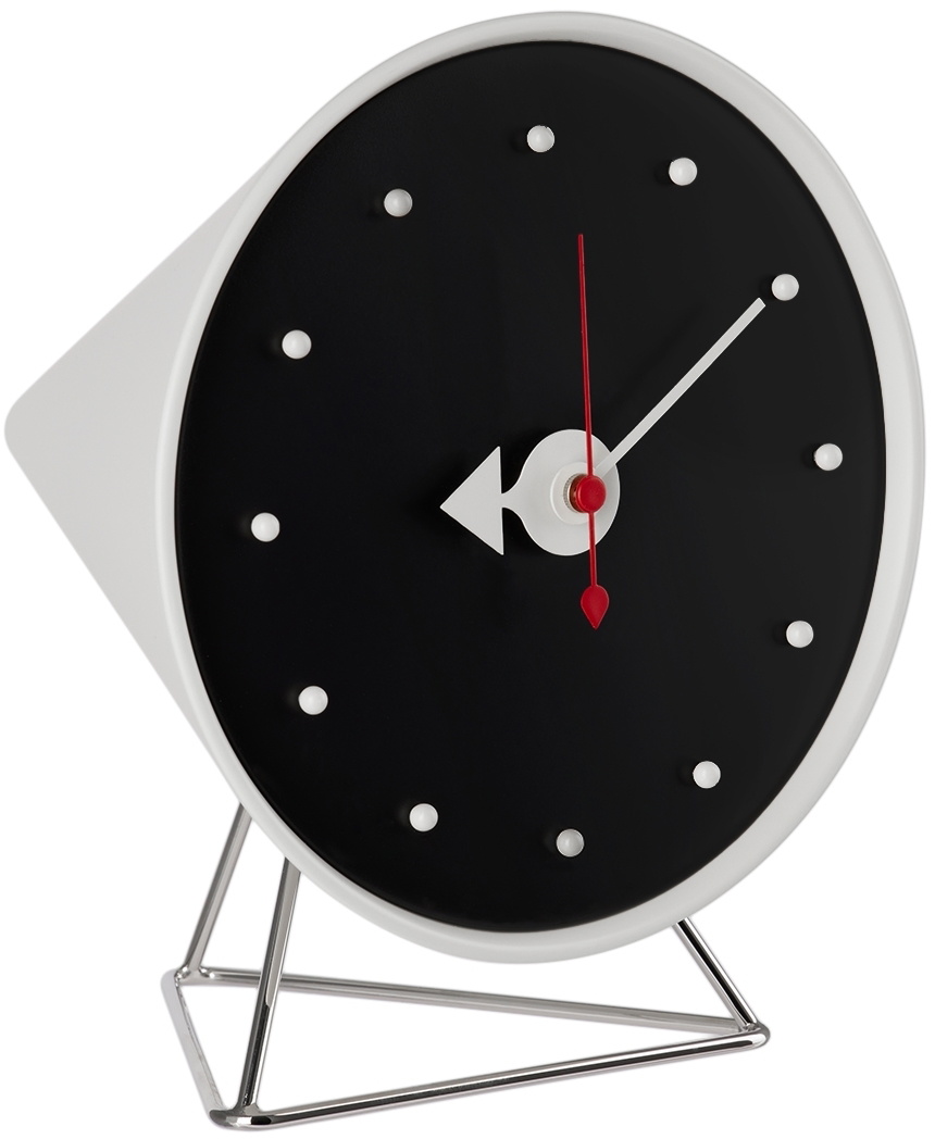 Vitra White & Black Cone Clock Vitra