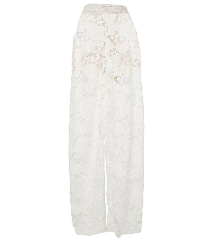 Photo: Oscar de la Renta High-rise wide-leg lace pants