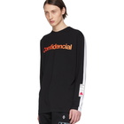 Marcelo Burlon County of Milan Black and White Confidencial Long Sleeve T-Shirt