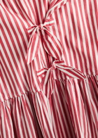 Ganni Striped Cotton Mini Dress Red And White
