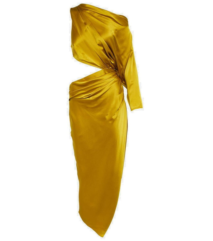 Photo: The Sei Cutout one-shoulder silk satin midi dress